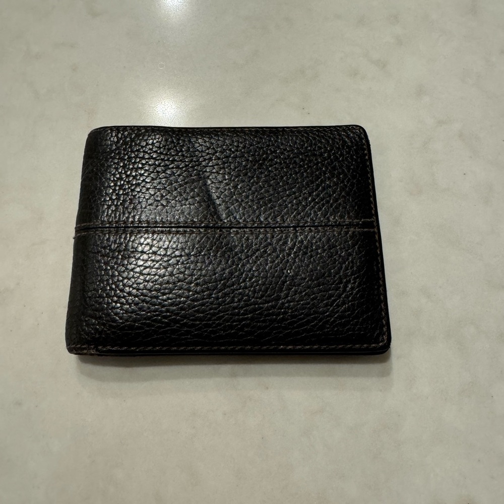 Vintage Cartier L Wallet Sellier Brown Grained Leather